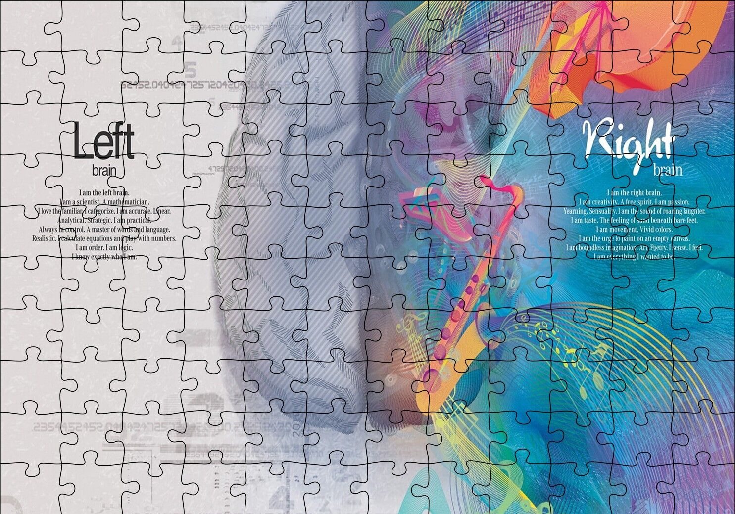 Beynin İki Lobu ve Yetenekleri Puzzle Yapboz MDF Ahşap