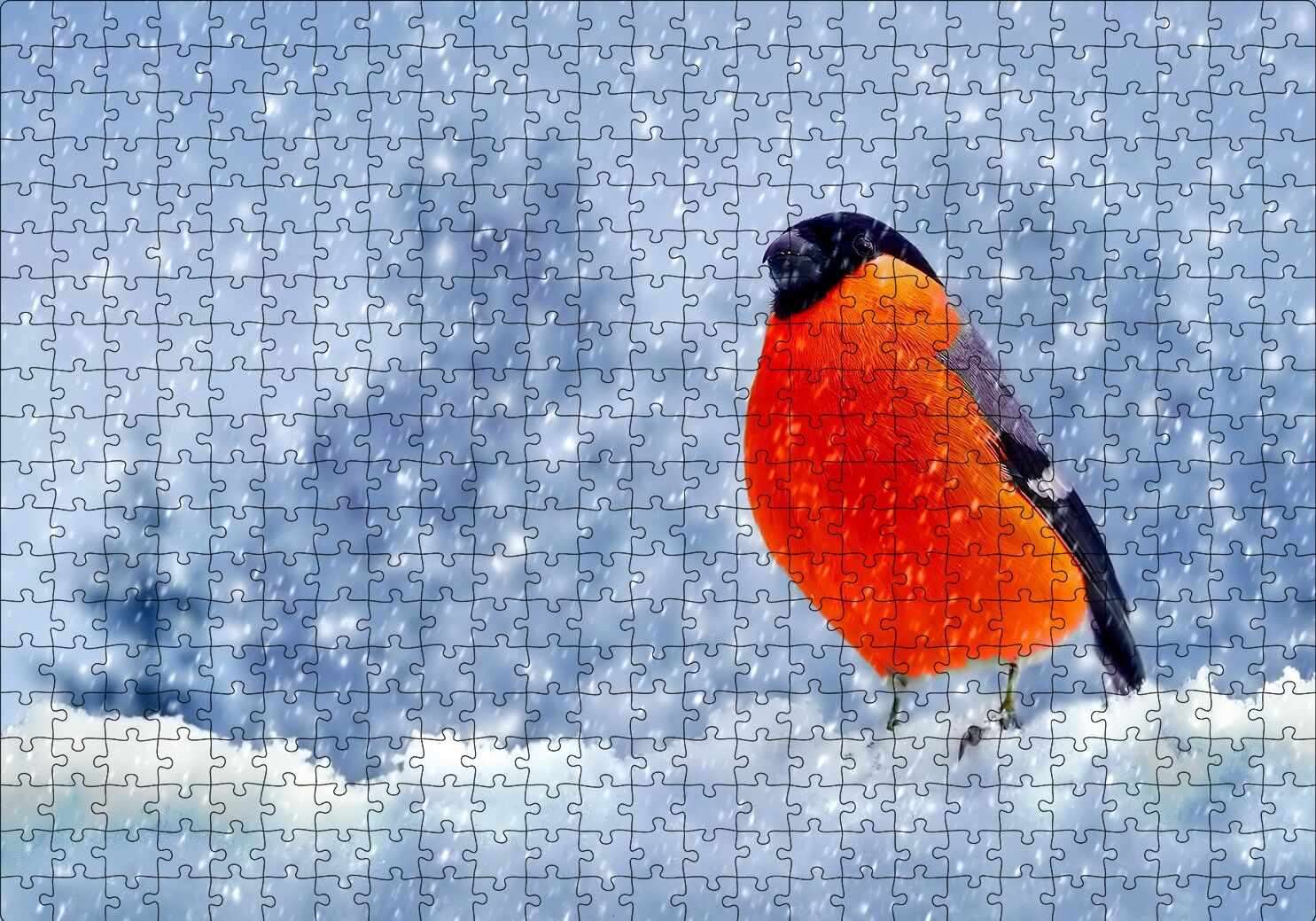 Karlar İçinde Şakrak Kuşu Puzzle Yapboz MDF Ahşap 500 Parça 49 cm X 68 cm