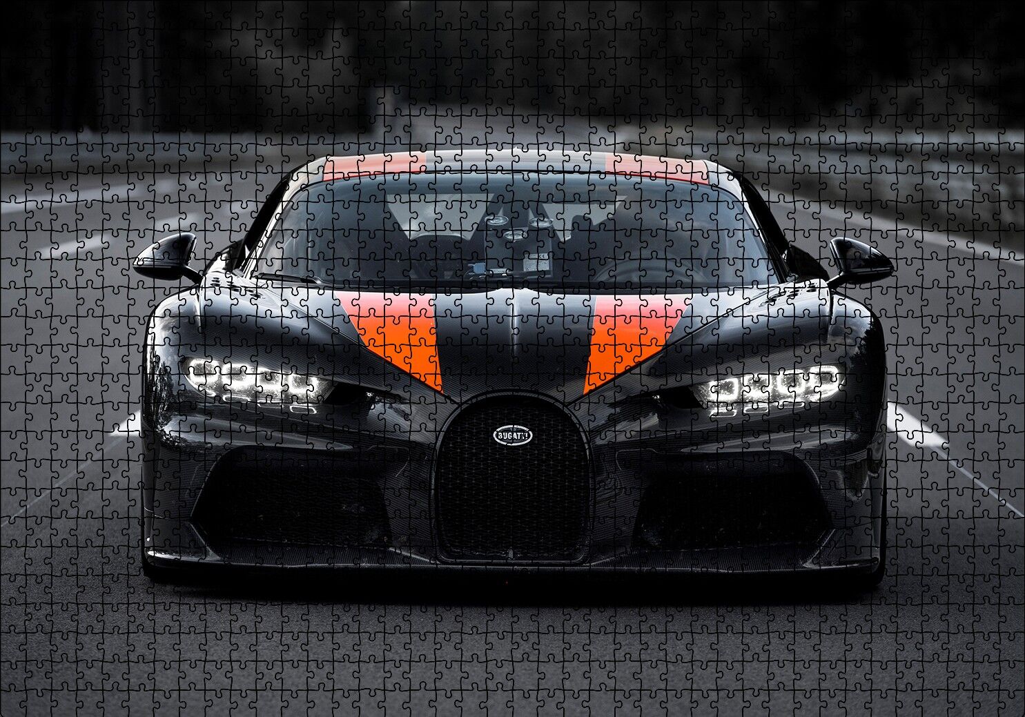 Bugatti Chiron Prototip Puzzle Yapboz MDF Ahşap 1000 Parça 49 cm X 68 cm