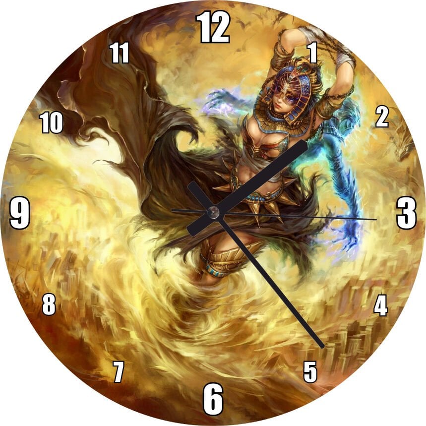 Afrikalı Tanrıça ve Kadın Savaşçı Mdf Ahşap Duvar Saati