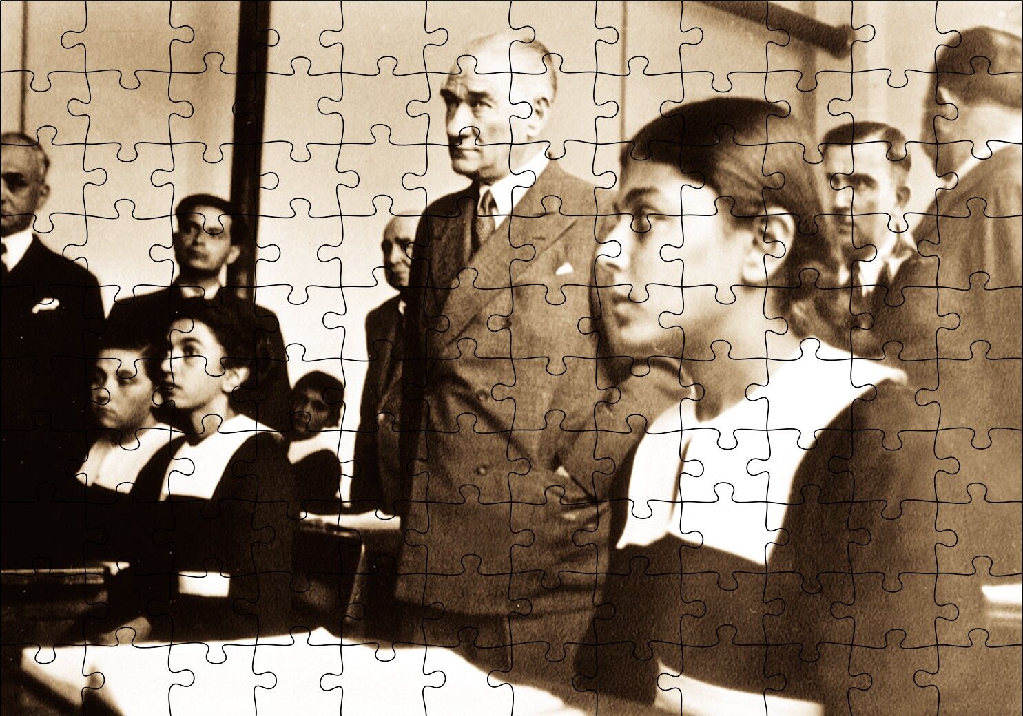Başöğretmen Mustafa Kemal Atatürk Puzzle Yapboz MDF Ahşap 120 Parça 24 cm X 34 cm