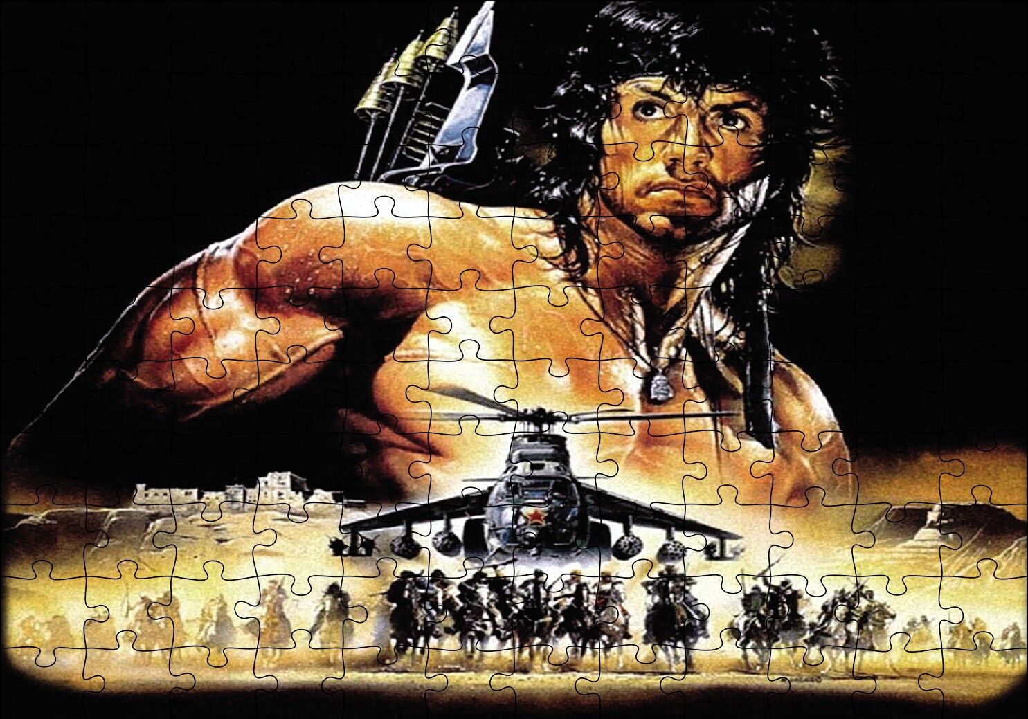 Rambo Puzzle Yapboz MDF Ahşap