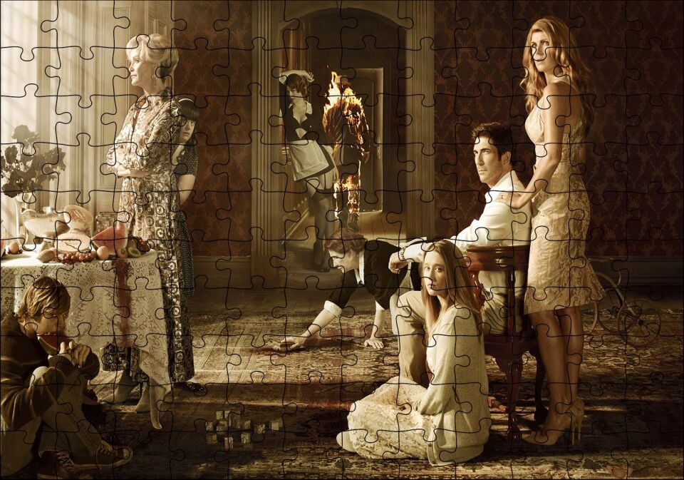 Amerikan Korku Hikayesi Cinayet Evi Görseli Puzzle Yapboz MDF Ahşap