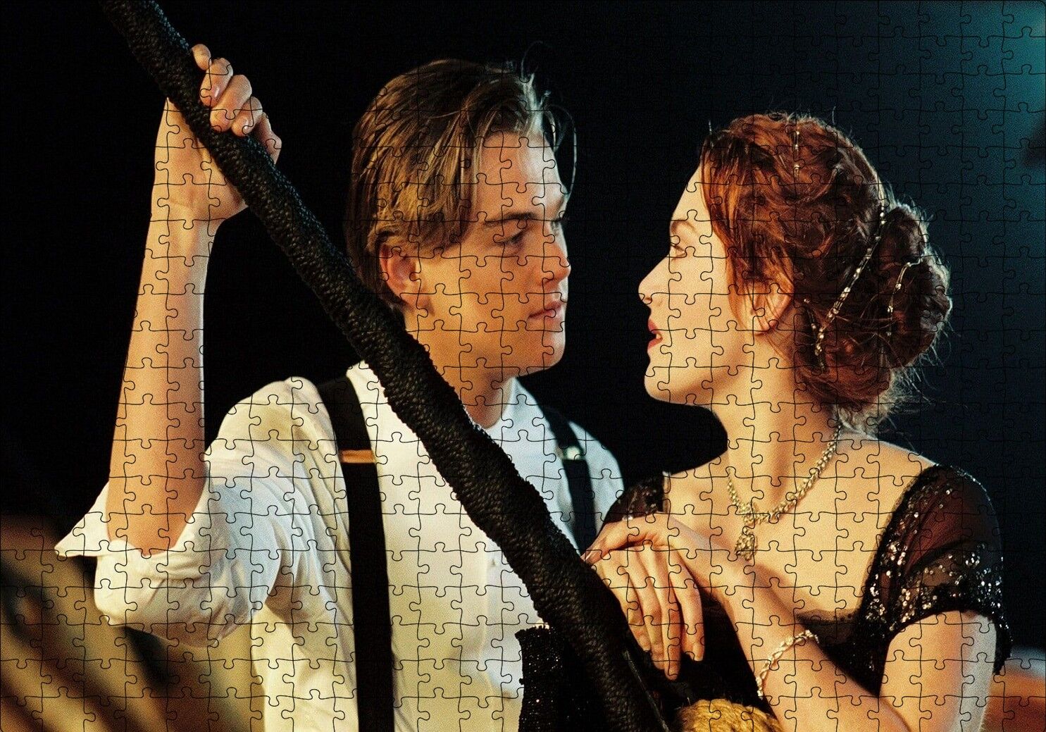 Titanic Jack ve Rose Aşk Puzzle Yapboz MDF Ahşap 500 Parça 49 cm X 68 cm
