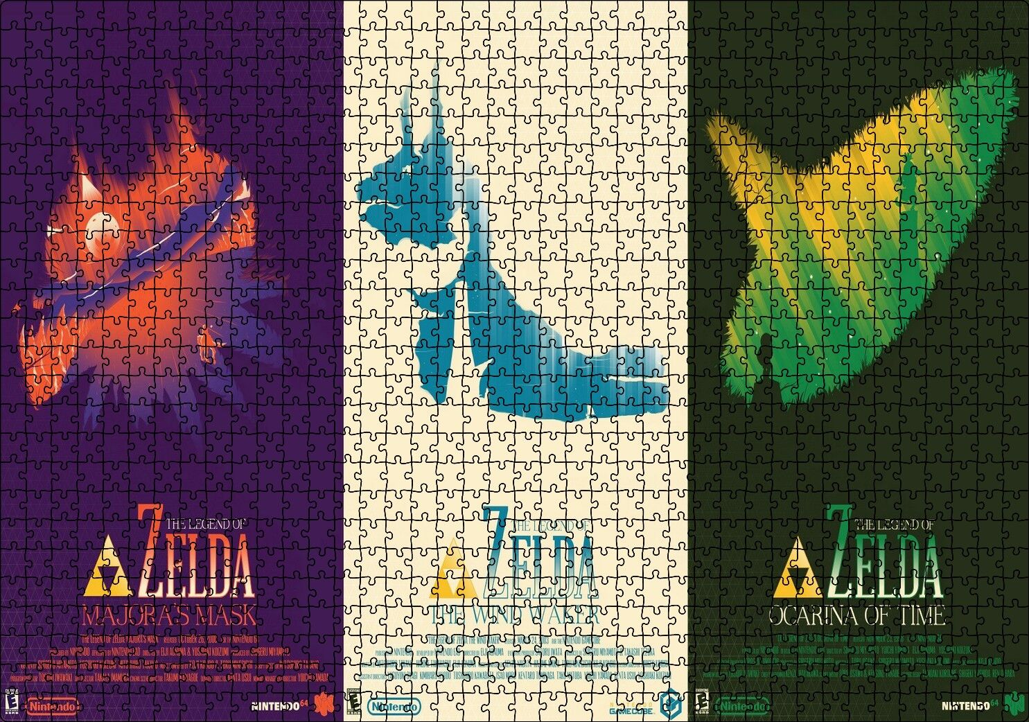 Zamanın Zelda Ocarina Efsanesi Afişi Görseli Puzzle Yapboz MDF Ahşap 1000 Parça 49 cm X 68 cm