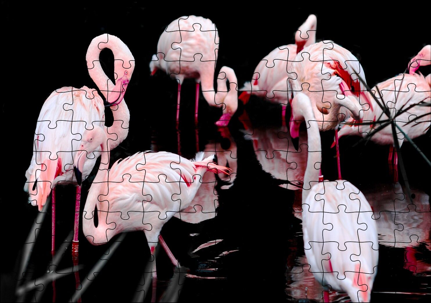 Flamigolar Karanlık Göl Arka Plan Puzzle Yapboz MDF Ahşap