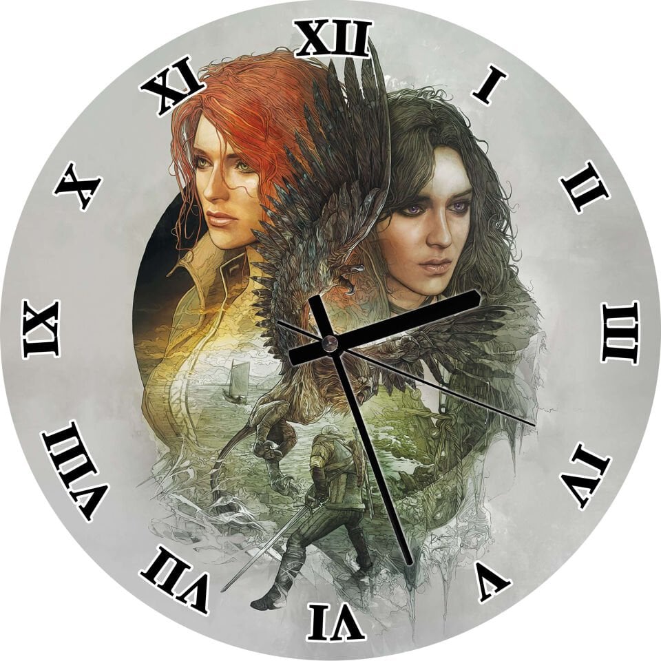 Witcher 3 Steelbook Mdf Ahşap Duvar Saati 50 cm Çap