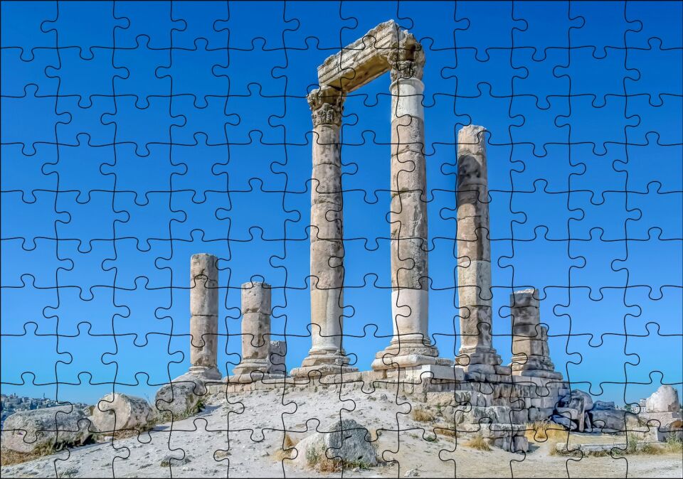 Herkül Tapınağı Kalıntıları Sütunlar Puzzle Yapboz MDF Ahşap 120 Parça 24 cm X 34 cm