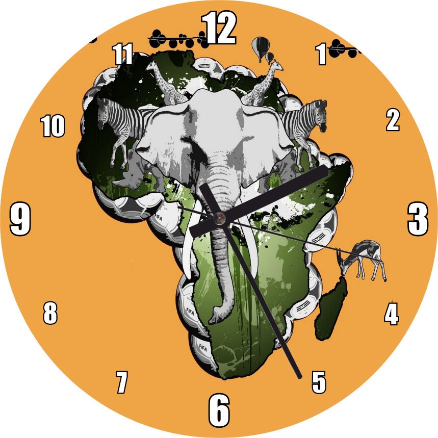 Afrika Kıtası Kültürü Kompozisyon Mdf Ahşap Duvar Saati