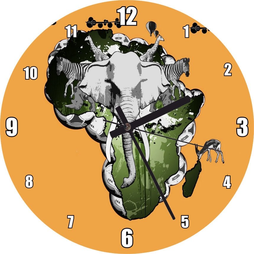 Afrika Kıtası Kültürü Kompozisyon Mdf Ahşap Duvar Saati