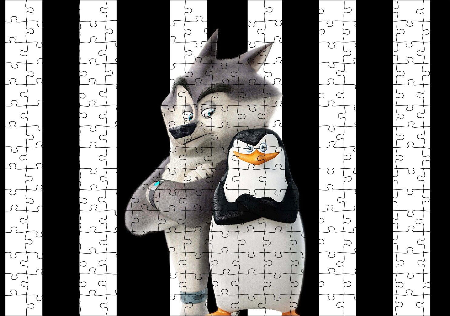 Madagaskar Penguenleri Kaptan Görseli Puzzle Yapboz MDF Ahşap 255 Parça 34 cm X 49 cm