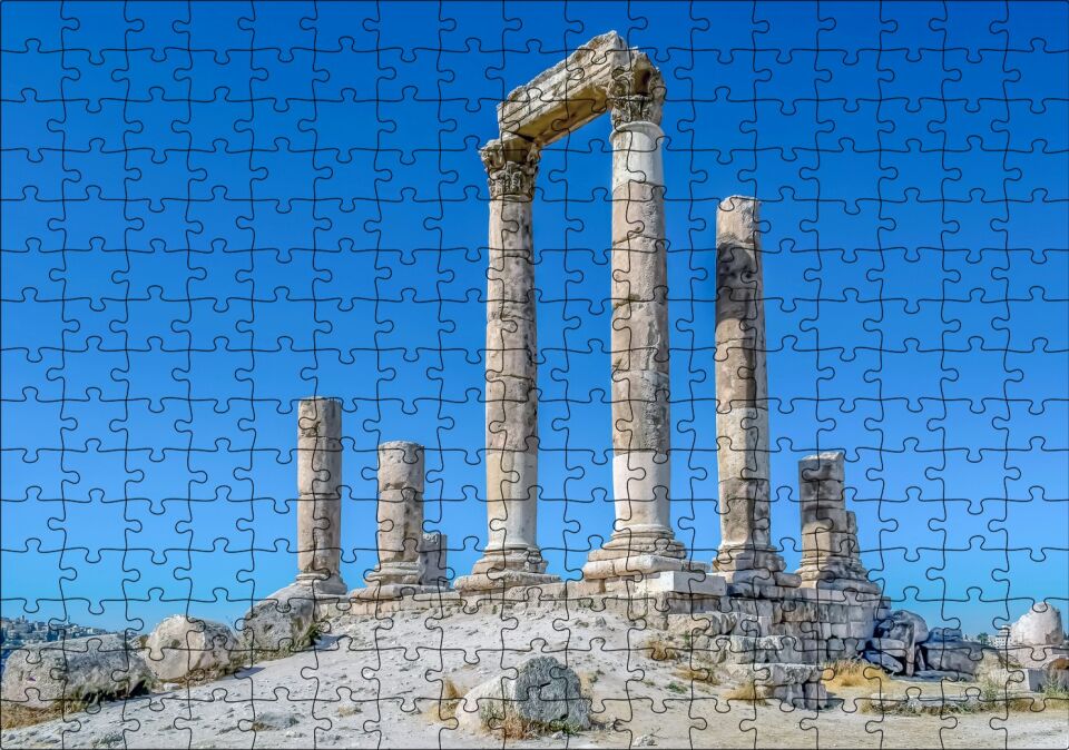 Herkül Tapınağı Kalıntıları Sütunlar Puzzle Yapboz MDF Ahşap 255 Parça 34 cm X 49 cm