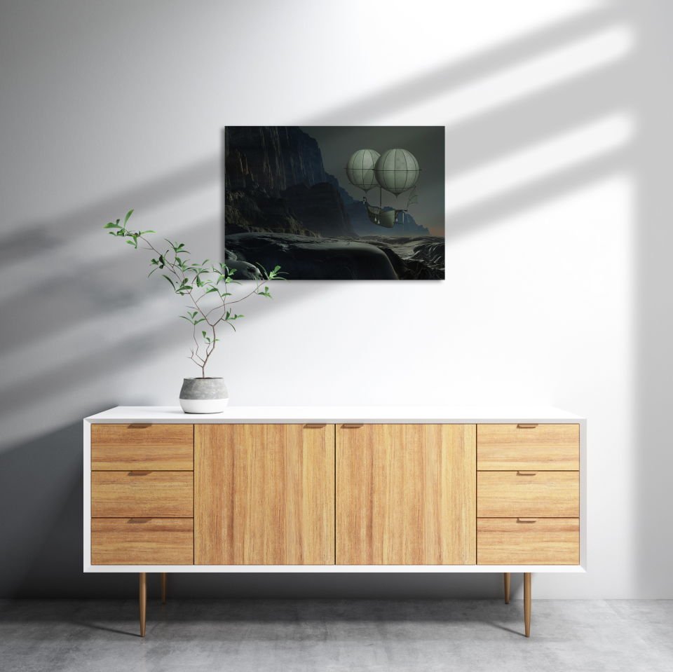 Uçan Gemi Fantastik MDF Akşap Duvar Tablo 25x35 cm