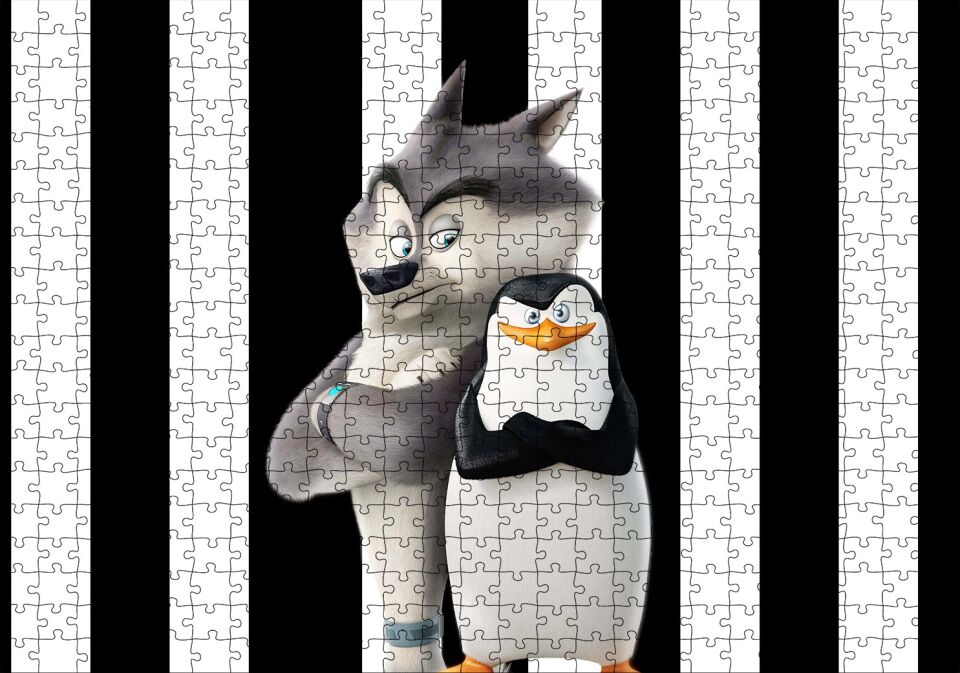 Madagaskar Penguenleri Kaptan Görseli Puzzle Yapboz MDF Ahşap 500 Parça 49 cm X 68 cm
