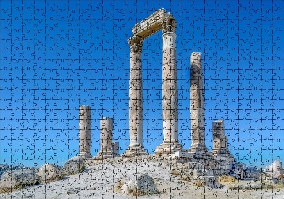 Herkül Tapınağı Kalıntıları Sütunlar Puzzle Yapboz MDF Ahşap 500 Parça 49 cm X 68 cm