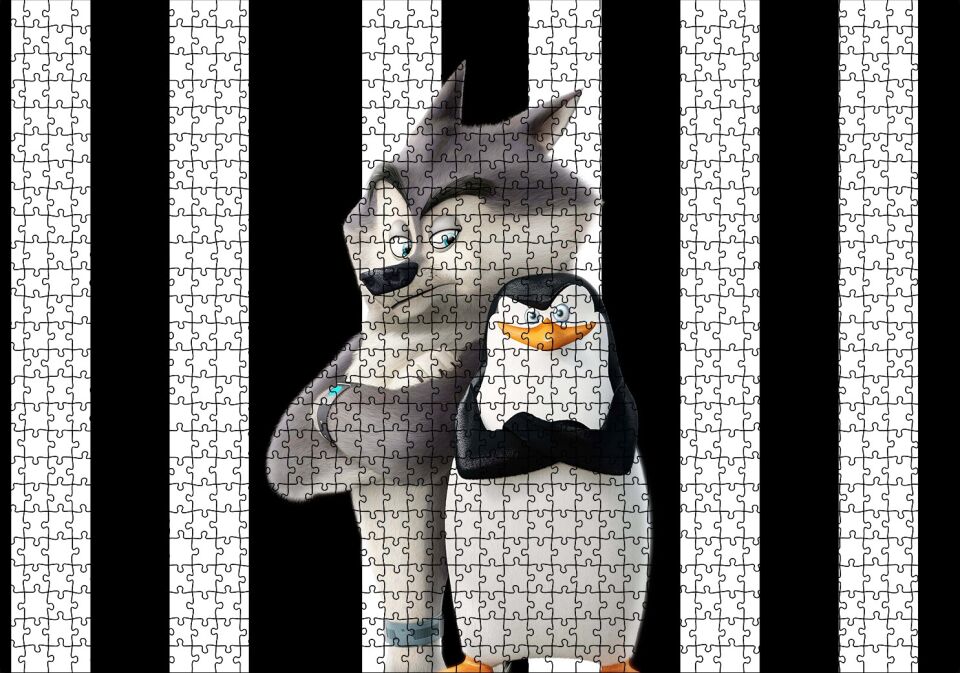 Madagaskar Penguenleri Kaptan Görseli Puzzle Yapboz MDF Ahşap 1000 Parça 49 cm X 68 cm
