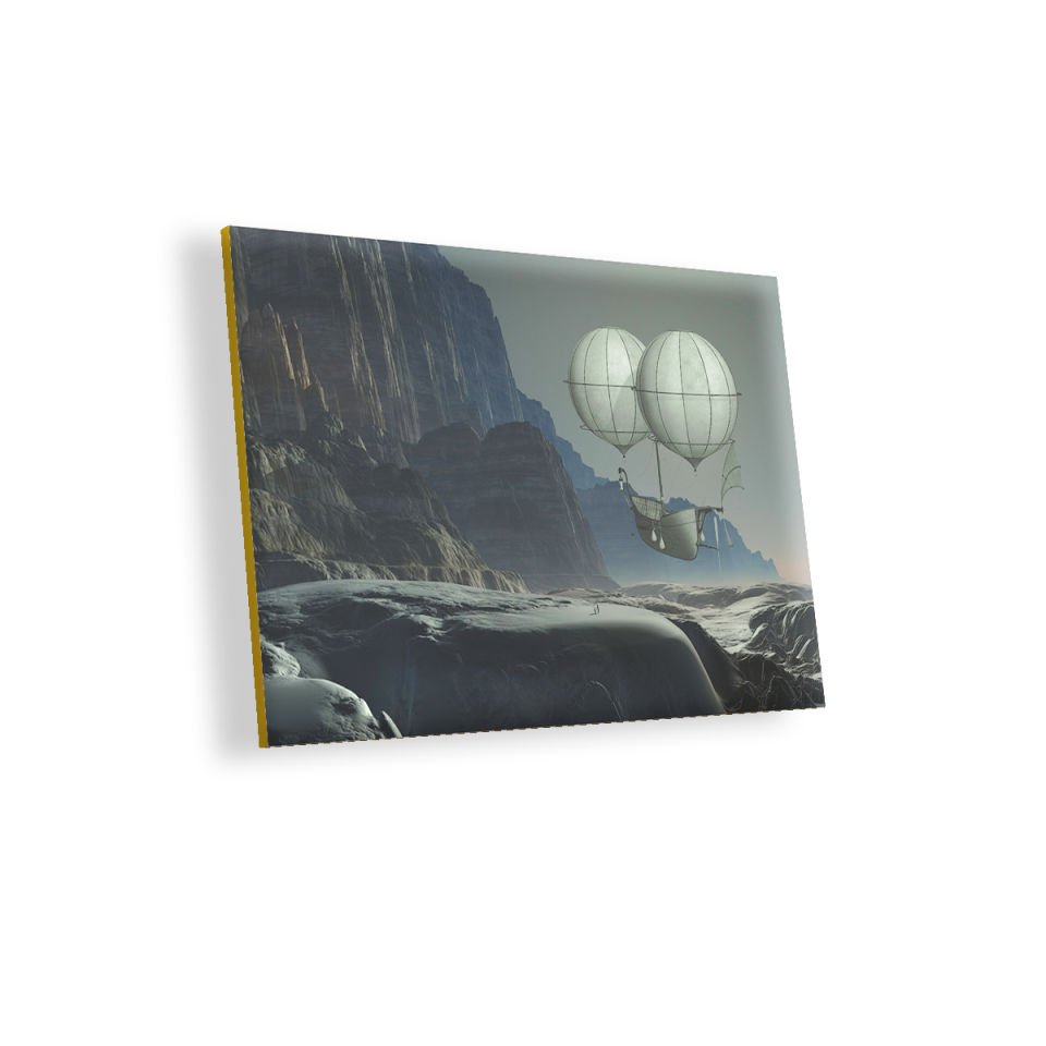 Uçan Gemi Fantastik MDF Akşap Duvar Tablo 35x50 cm