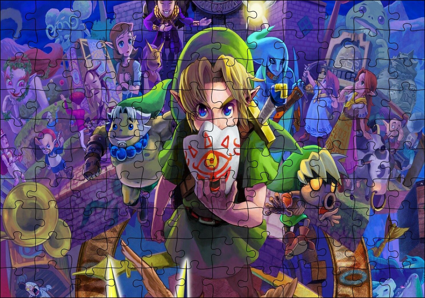 Zelda Majoranın Maskesi Efsanesi Görseli Puzzle Yapboz MDF Ahşap 120 Parça 24 cm X 34 cm