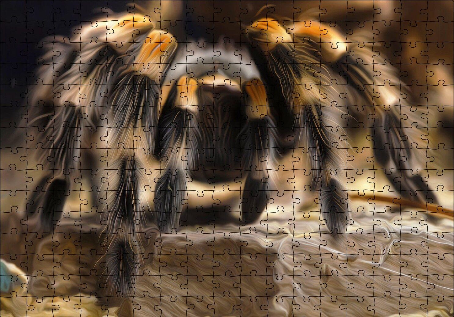 Tarantula Dijital Çizim Puzzle Yapboz MDF Ahşap 255 Parça 34 cm X 49 cm