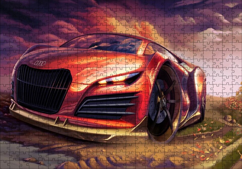 Dijital Sanat Audi R9 Görseli Puzzle Yapboz MDF Ahşap 500 Parça 49 cm X 68 cm