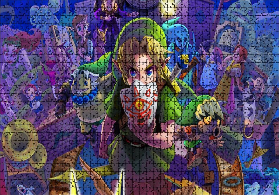 Zelda Majoranın Maskesi Efsanesi Görseli Puzzle Yapboz MDF Ahşap 1000 Parça 49 cm X 68 cm