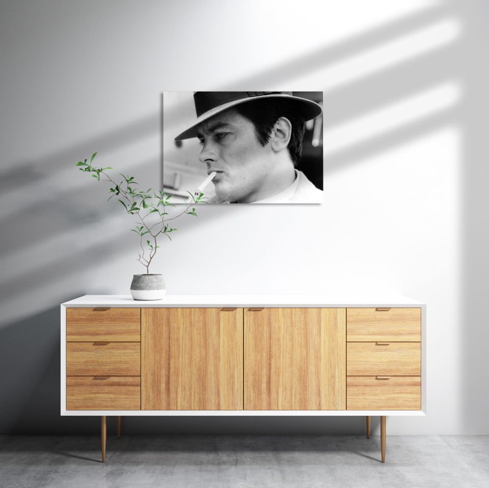 Alain Delon Şapkalı MDF Akşap Duvar Tablo 25x35 cm