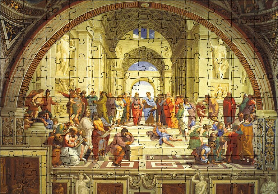 Atina Okulu Puzzle Yapboz MDF Ahşap 120 Parça 24 cm X 34 cm