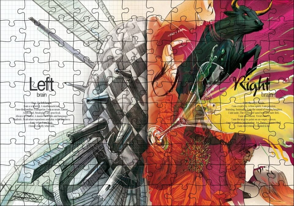 Beynin Sol ve Sağ Yanları Ne İşe Yarar Puzzle Yapboz MDF Ahşap 120 Parça 24 cm X 34 cm