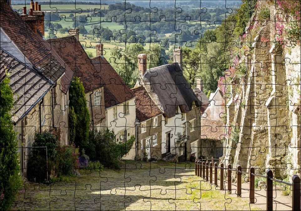 Shaftesbury Mistik Avrupa Kasabası Puzzle Yapboz MDF Ahşap 120 Parça 24 cm X 34 cm