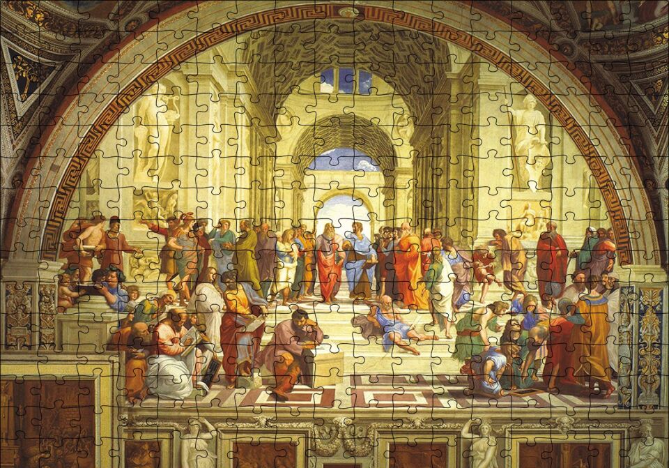 Atina Okulu Puzzle Yapboz MDF Ahşap 255 Parça 34 cm X 49 cm