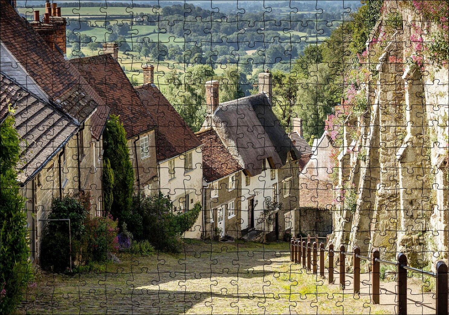 Shaftesbury Mistik Avrupa Kasabası Puzzle Yapboz MDF Ahşap 255 Parça 34 cm X 49 cm