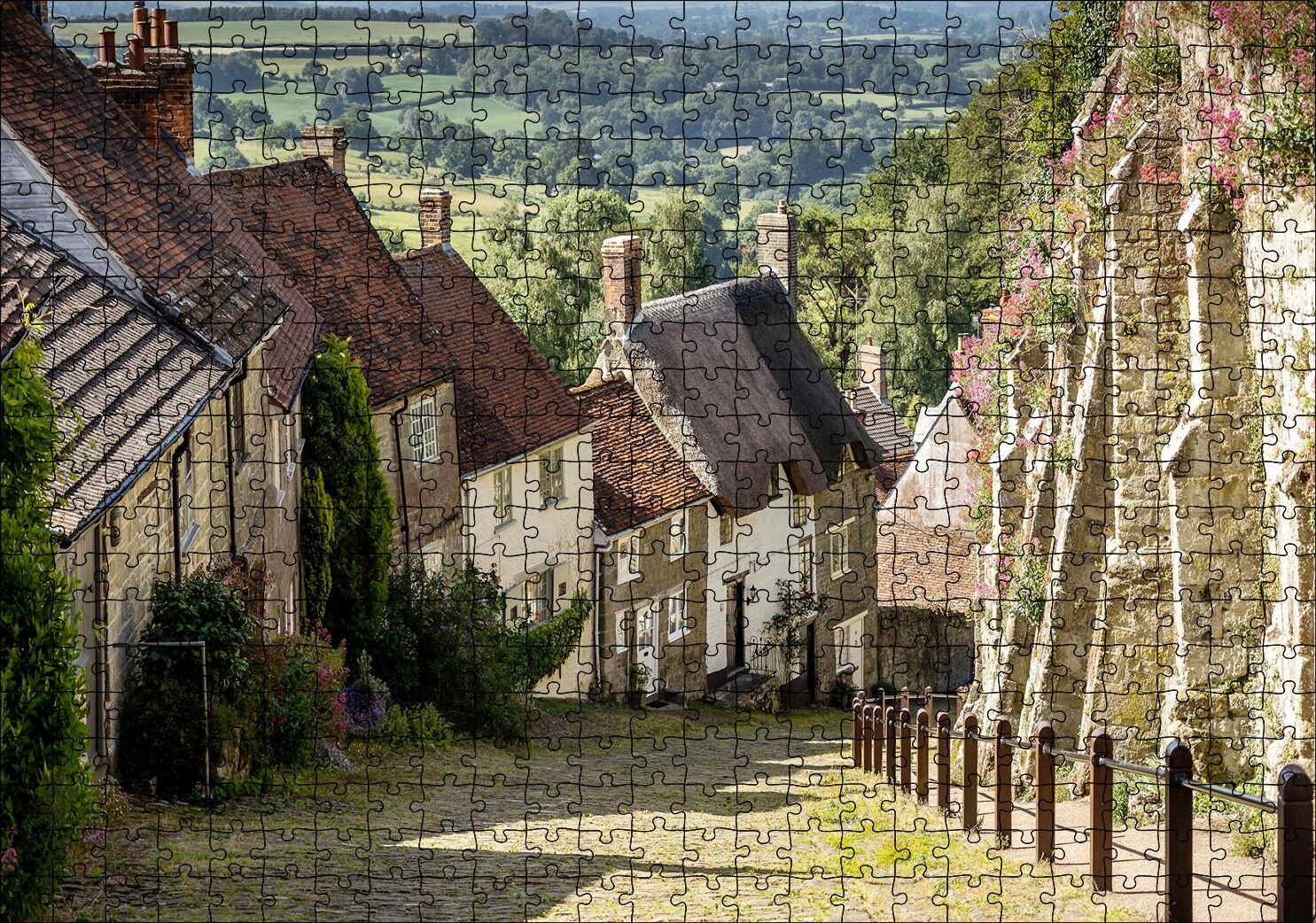 Shaftesbury Mistik Avrupa Kasabası Puzzle Yapboz MDF Ahşap 500 Parça 49 cm X 68 cm