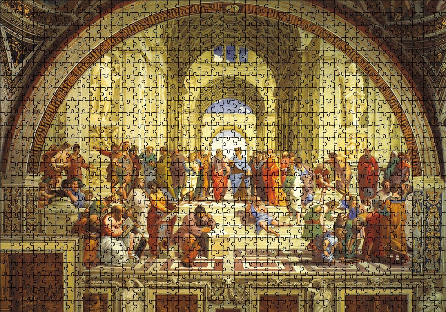 Atina Okulu Puzzle Yapboz MDF Ahşap 1000 Parça 49 cm X 68 cm