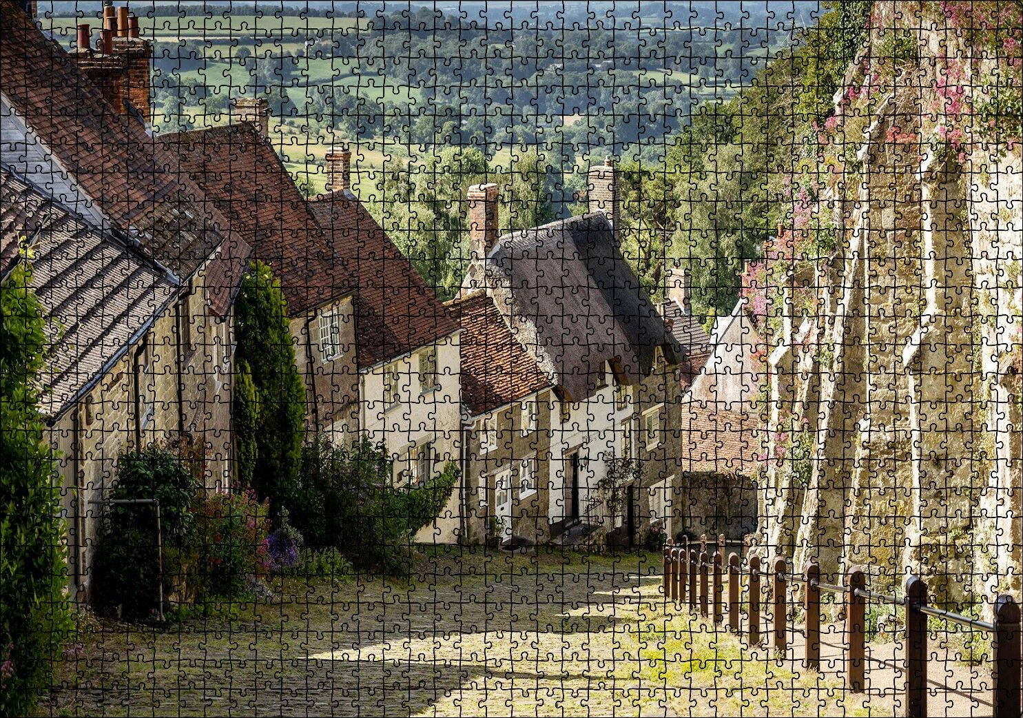 Shaftesbury Mistik Avrupa Kasabası Puzzle Yapboz MDF Ahşap 1000 Parça 49 cm X 68 cm