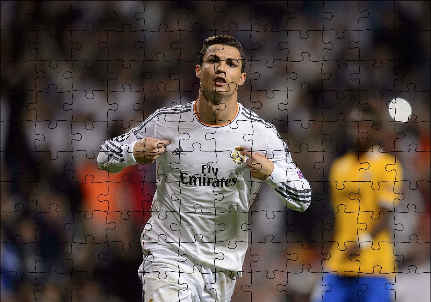 Christiano Ronaldo Real Madrid Gol Sevinci Puzzle Yapboz MDF Ahşap 120 Parça 24 cm X 34 cm