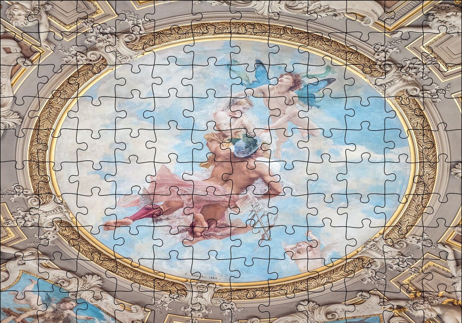 Tavan Resmi Davut ve Melekler Puzzle Yapboz MDF Ahşap 120 Parça 24 cm X 34 cm