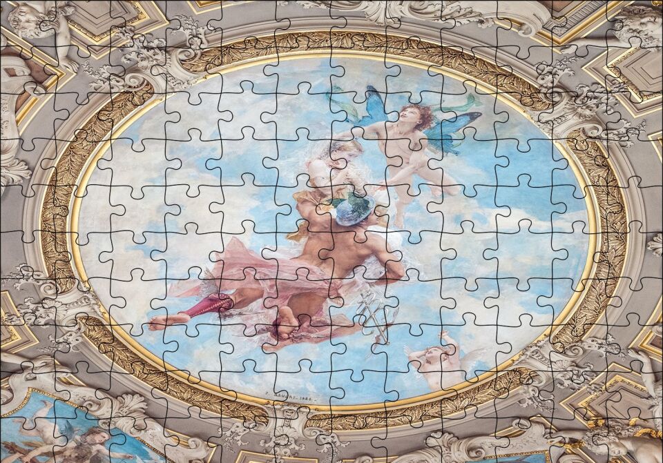 Tavan Resmi Davut ve Melekler Puzzle Yapboz MDF Ahşap 120 Parça 24 cm X 34 cm