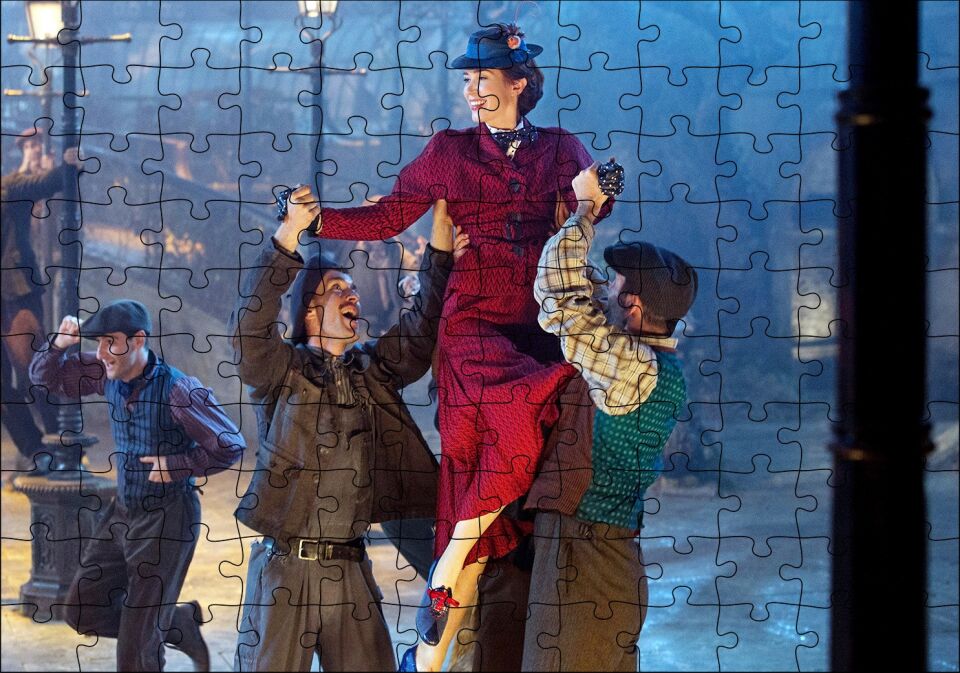 Mary Poppins'in Dönüşü Emily Blunt Puzzle Yapboz MDF Ahşap 120 Parça 24 cm X 34 cm