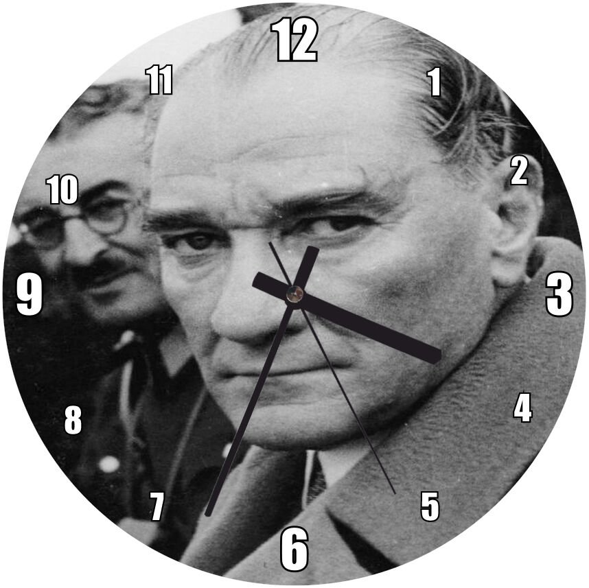 Yakın Plan Fotoğraf Mdf Ahşap Duvar Saati 30 cm Çap