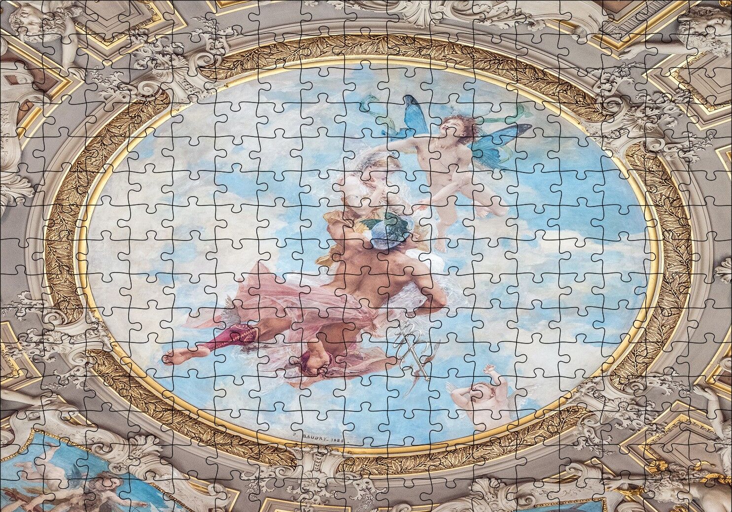 Tavan Resmi Davut ve Melekler Puzzle Yapboz MDF Ahşap 255 Parça 34 cm X 49 cm