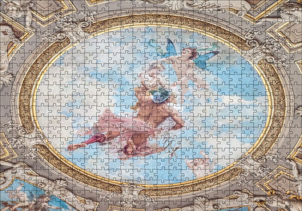 Tavan Resmi Davut ve Melekler Puzzle Yapboz MDF Ahşap 500 Parça 49 cm X 68 cm