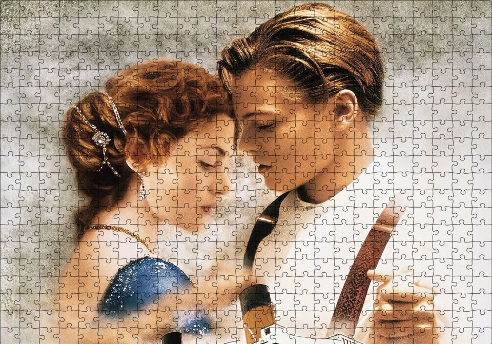 Titanic Rose ve Jack Dans Ediyor Puzzle Yapboz MDF Ahşap 500 Parça 49 cm X 68 cm