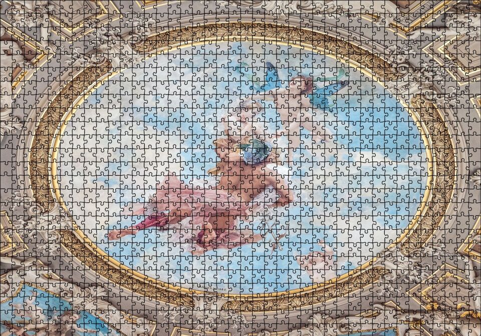 Tavan Resmi Davut ve Melekler Puzzle Yapboz MDF Ahşap 1000 Parça 49 cm X 68 cm