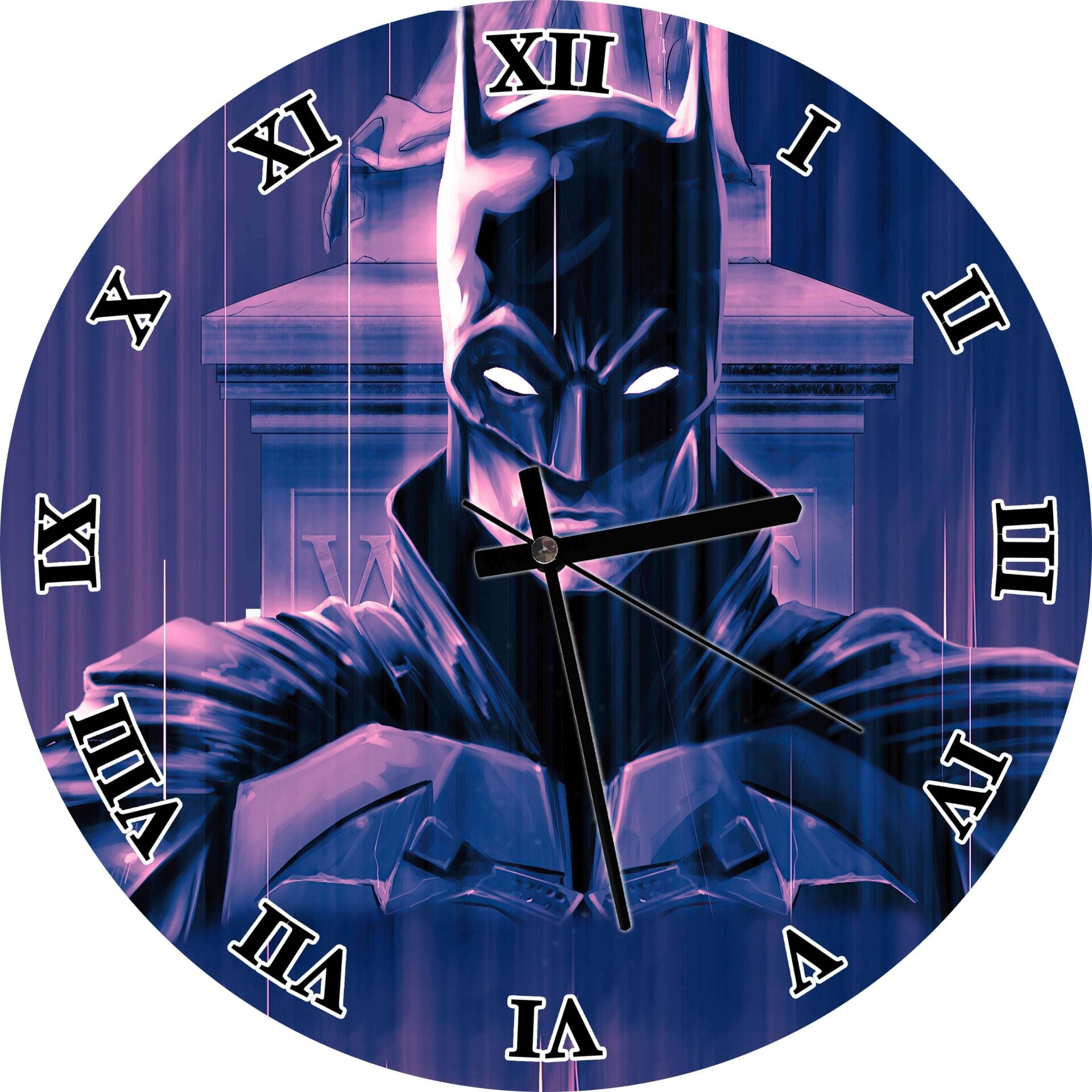 Batman 2021 Film Görseli Mdf Ahşap Duvar Saati 50 cm Çap