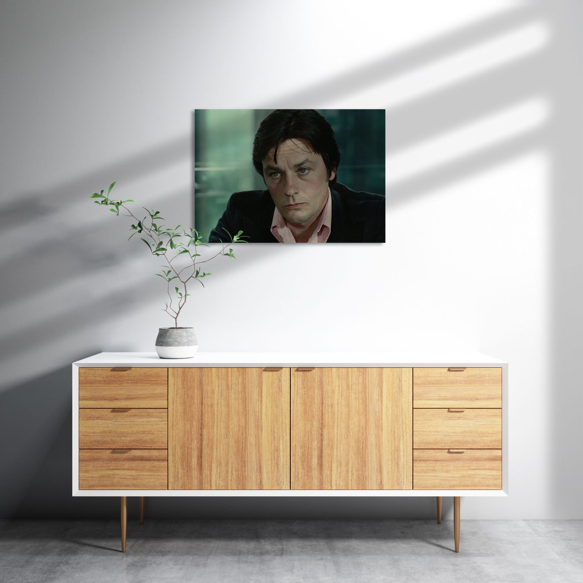Alain Delon Renkli Görseller MDF Akşap Duvar Tablo 50x70 cm