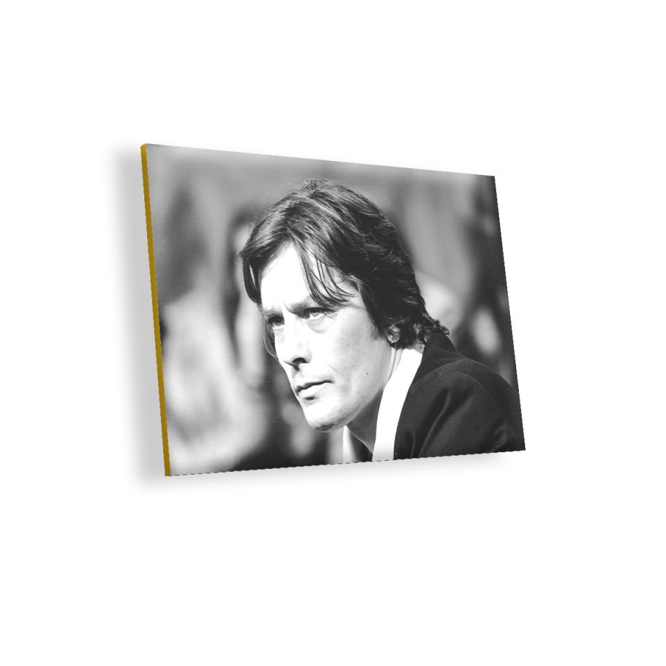 Alain Delon Siyah Beyaz MDF Akşap Duvar Tablo 25x35 cm