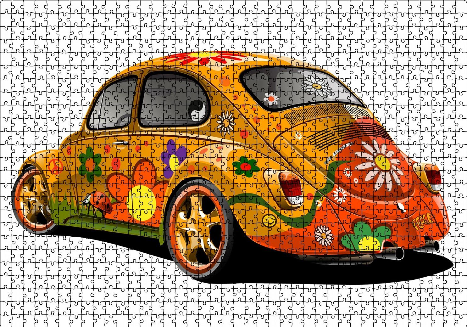Hippi Tosbağa Puzzle Yapboz MDF Ahşap 1000 Parça 49 cm X 68 cm