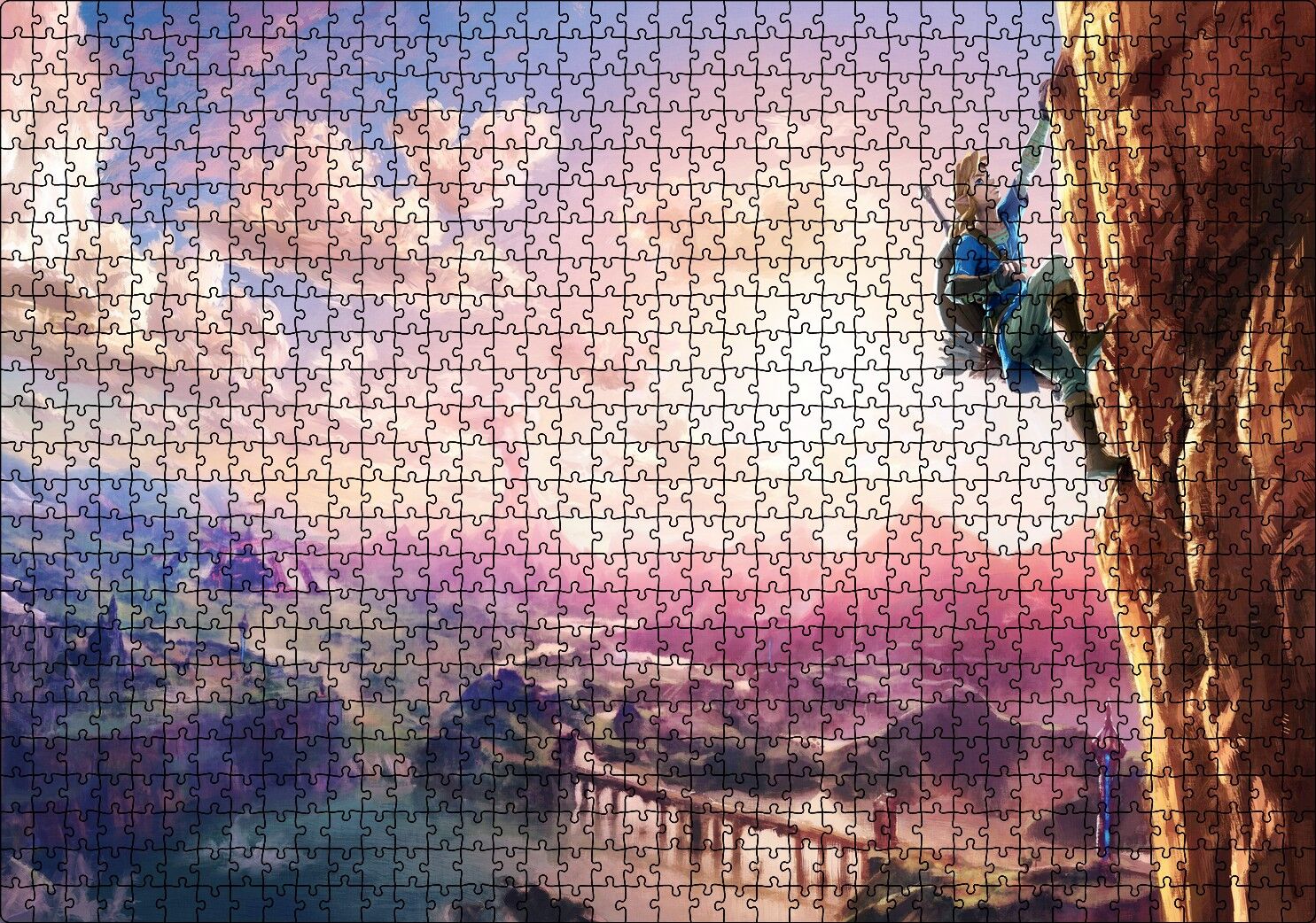 Zeldanın Vahşi Nefesi Efsanesi Çizgi Film Görseli Puzzle Yapboz MDF Ahşap 1000 Parça 49 cm X 68 cm