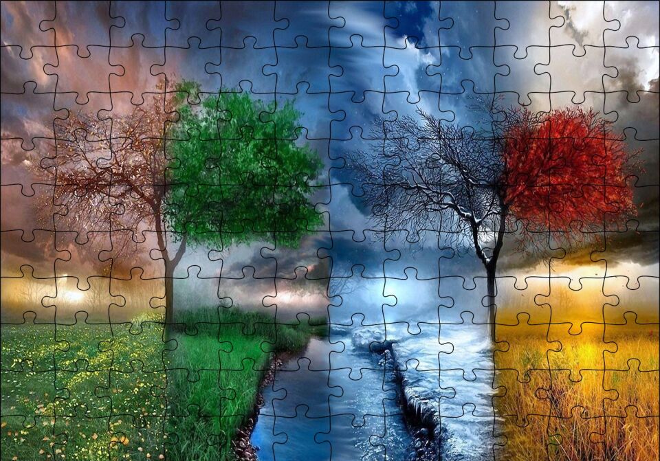 a İllüstrasyon Puzzle Yapboz MDF Ahşap 120 Parça 24 cm X 34 cm