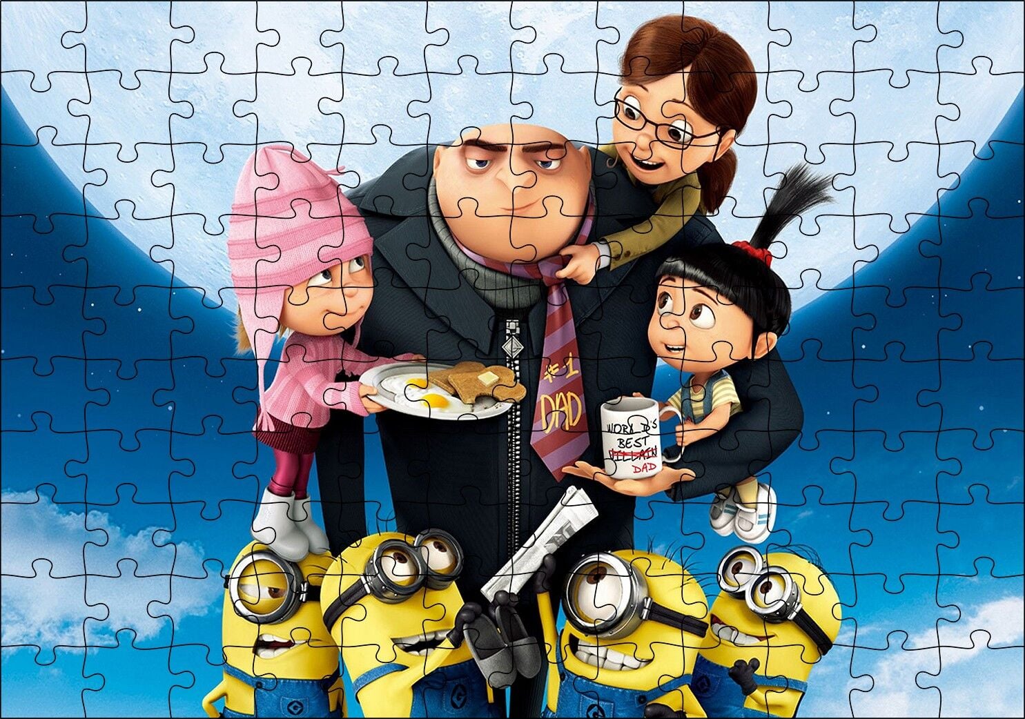 En Sevdiğim Kötü Adam Çizgi Film Puzzle Yapboz MDF Ahşap 120 Parça 24 cm X 34 cm